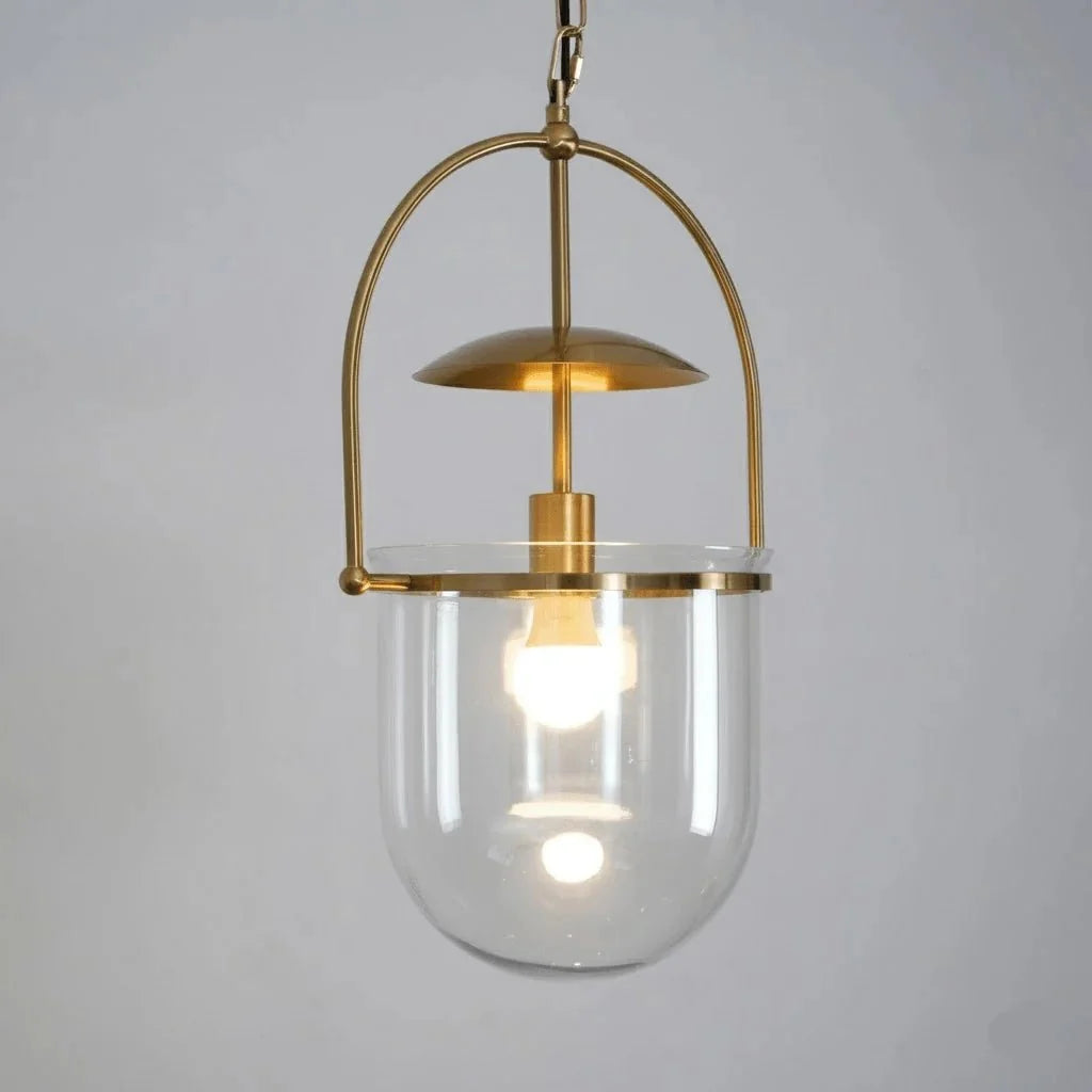 3-Light Glass & Copper Pendant — Vintage Minimalist Chandelier | TOPAZE™