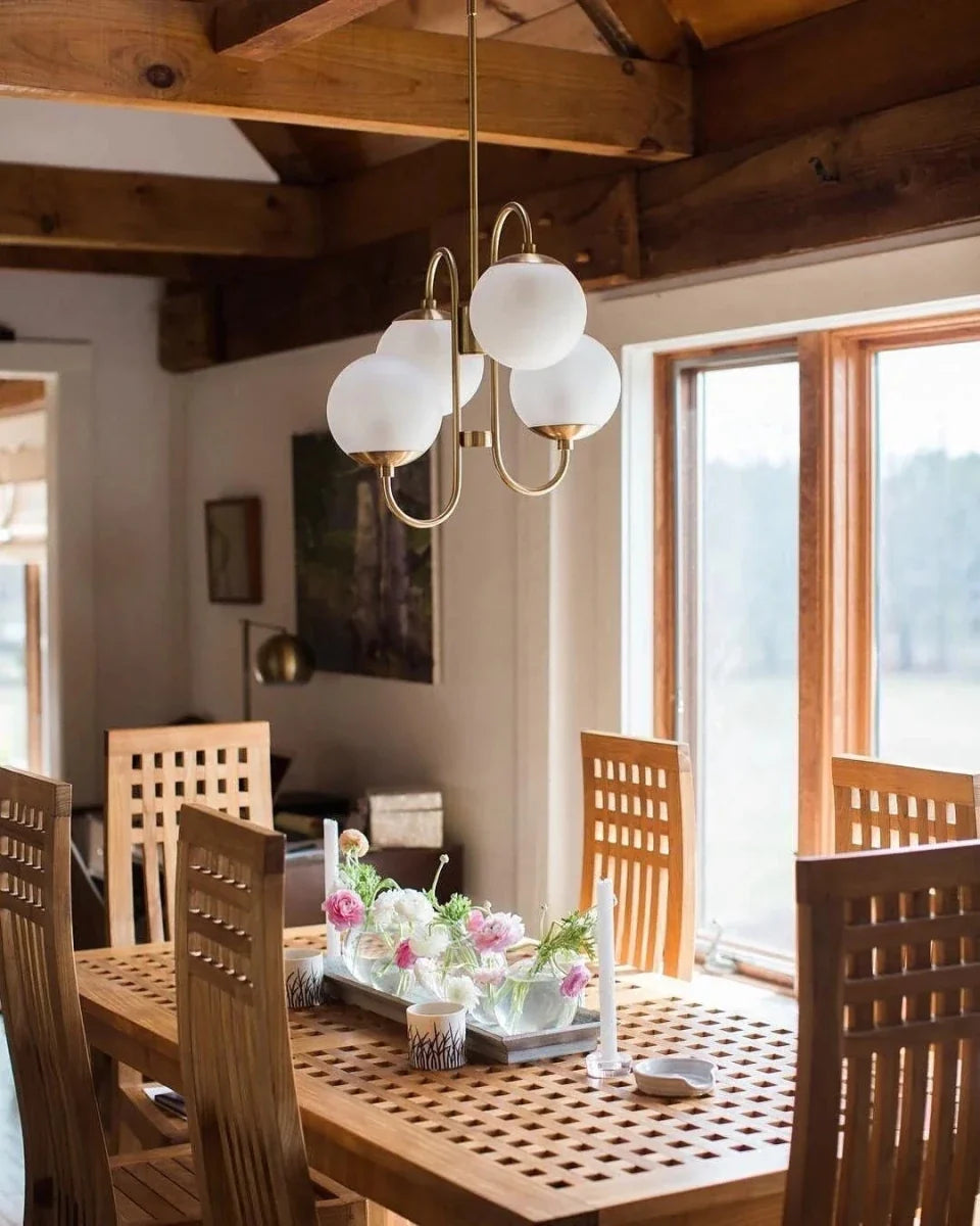 Golden Glass Globe Cluster Chandelier — Modern 6-Head Style | AMAS™