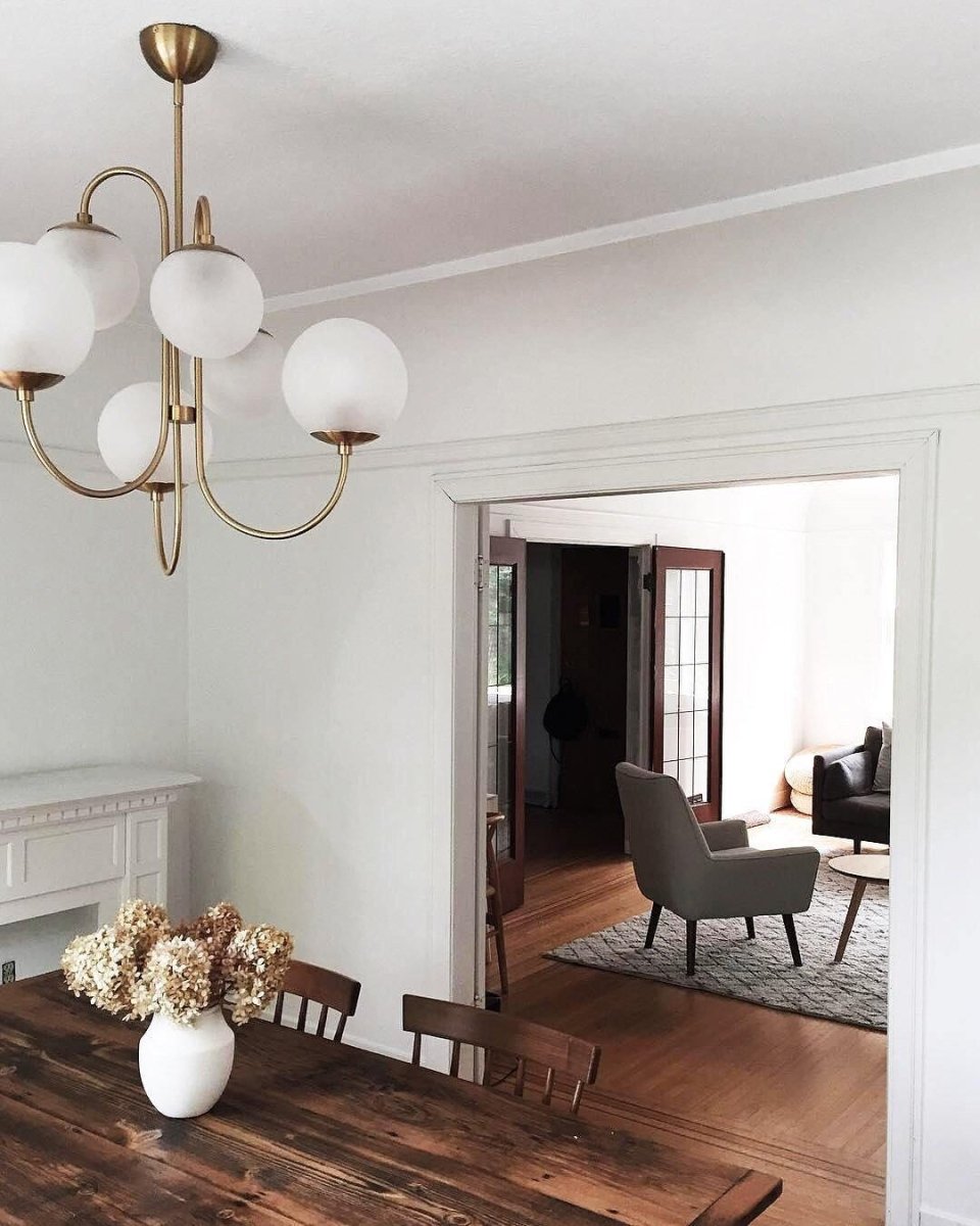 Golden Glass Globe Cluster Chandelier — Modern 6-Head Style | AMAS™
