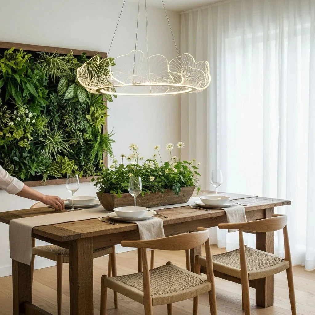 Acrylic Ring Chandelier — Art Deco Petal Style | AURÉOLE™