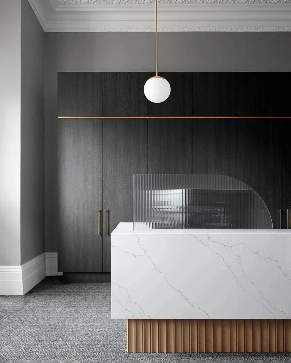 White Glass Globe Pendant — Minimalist Modern Style | BILLE™