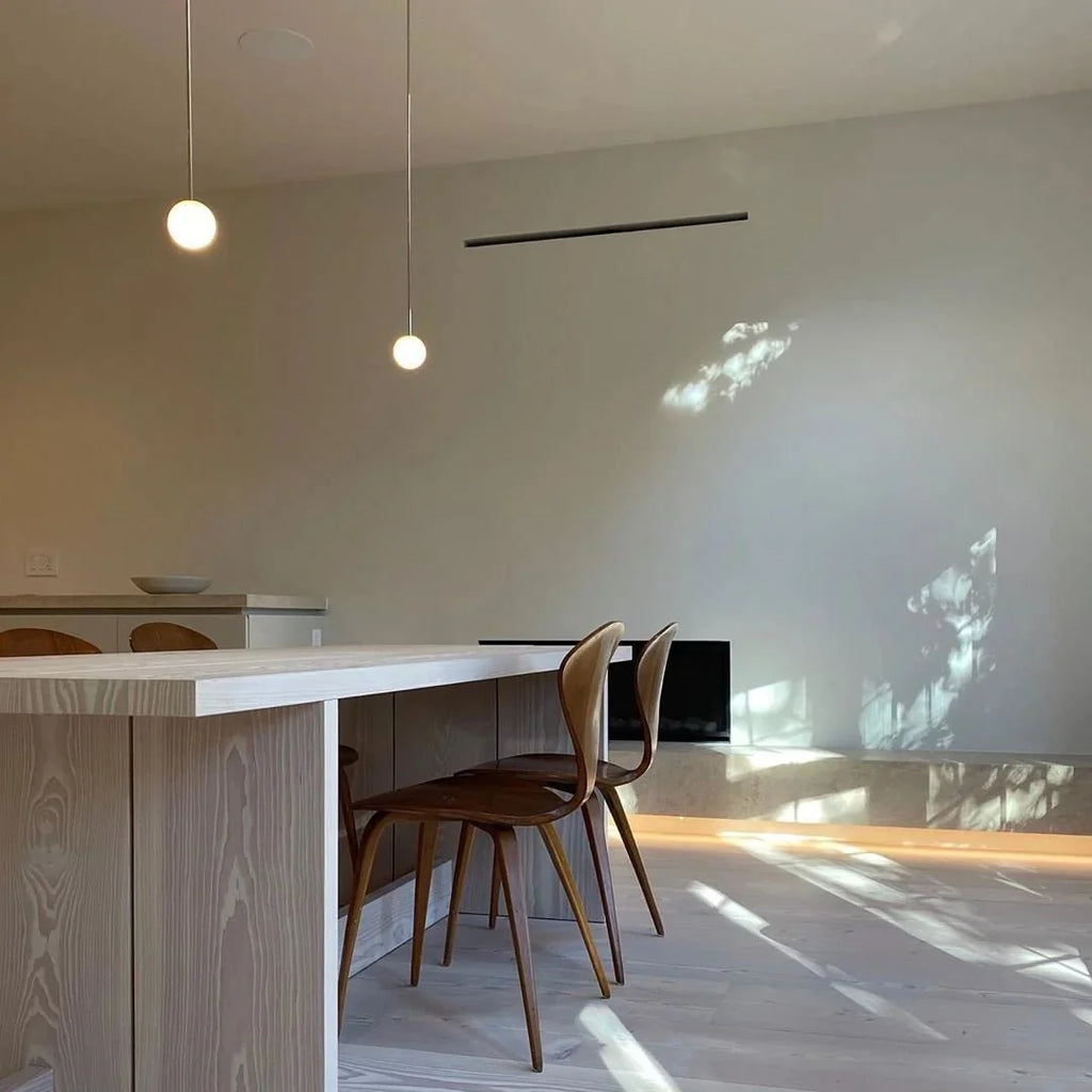 White Glass Globe Pendant — Minimalist Modern Style | BILLE™