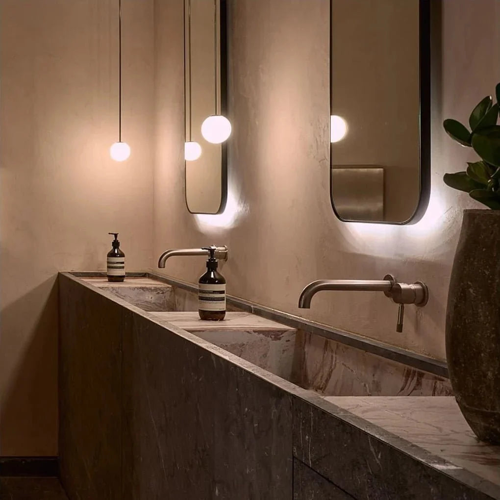 White Glass Globe Pendant — Minimalist Modern Style | BILLE™