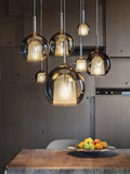 Gold Glass Globe Semi-Flush Chandelier — Dimmable Modern Style | GIVRE™