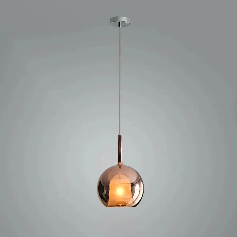 Gold Glass Globe Semi-Flush Chandelier — Dimmable Modern Style | GIVRE™