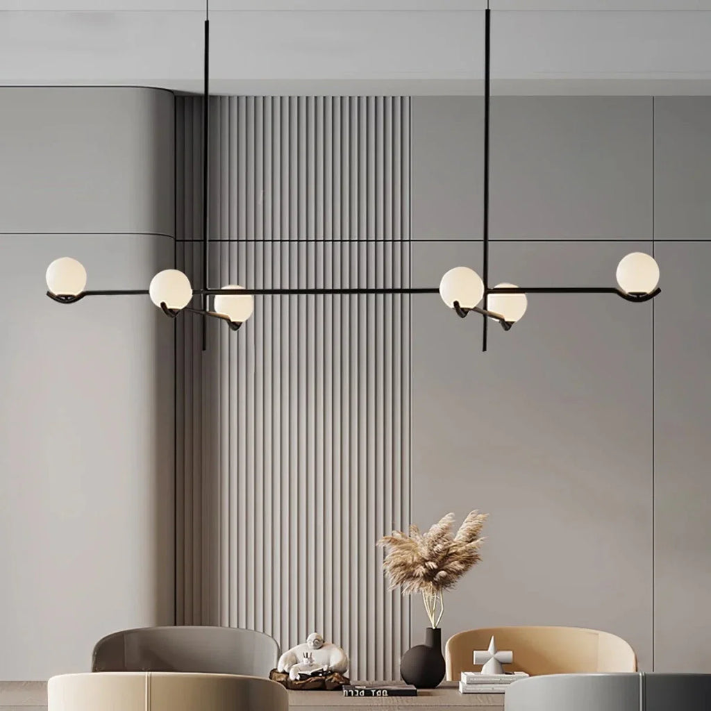 Multi-Branch Glass Globe Chandelier — Modular Modern Pendant | RAMURE™