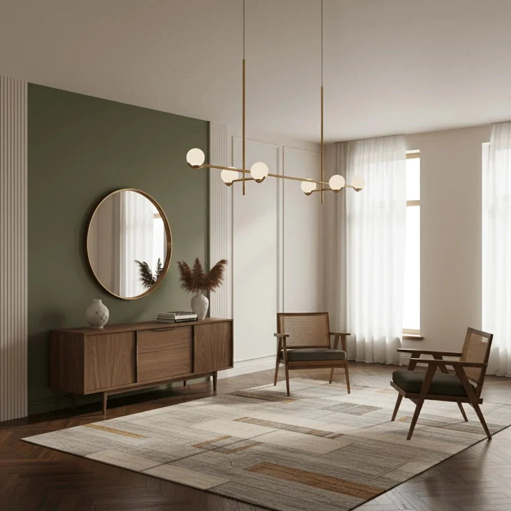 Multi-Branch Glass Globe Chandelier — Modular Modern Pendant | RAMURE™