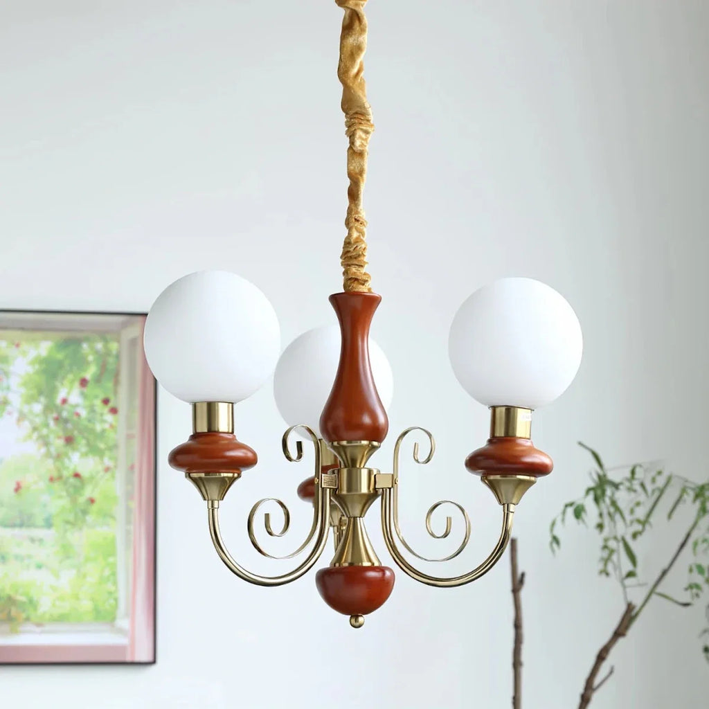 Tinted Glass Globe Chandelier — French Vintage Retro Style | BOUQUET™