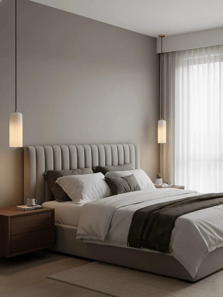 Spanish Marble Cylinder Pendant — Minimalist Nordic Style | MENHIR™