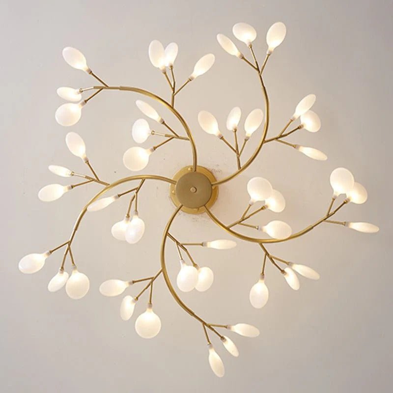 Golden Tree Branch LED Flush Mount — Sculptural Luxury Style | TREE™