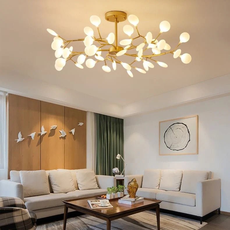 Golden Tree Branch LED Flush Mount — Sculptural Luxury Style | TREE™