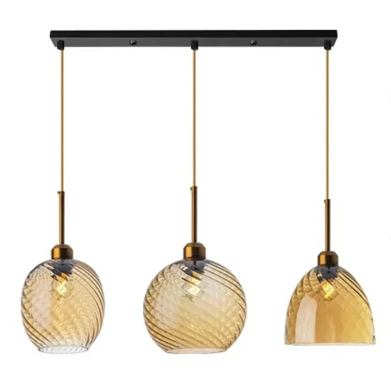 Amber Blown Glass Pendant — Nordic Neo-Retro Style | Astrid™