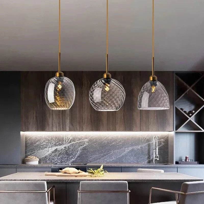 Amber Blown Glass Pendant — Nordic Neo-Retro Style | Astrid™