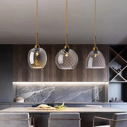 Amber Blown Glass Pendant — Nordic Neo-Retro Style | Astrid™