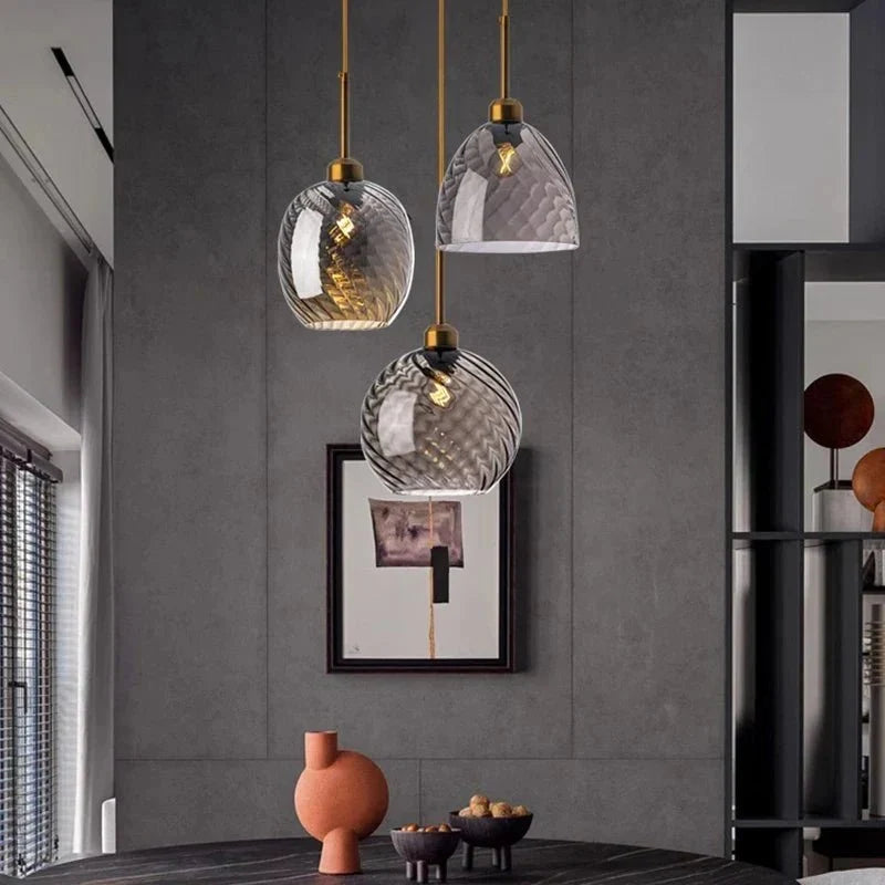 Amber Blown Glass Pendant — Nordic Neo-Retro Style | Astrid™