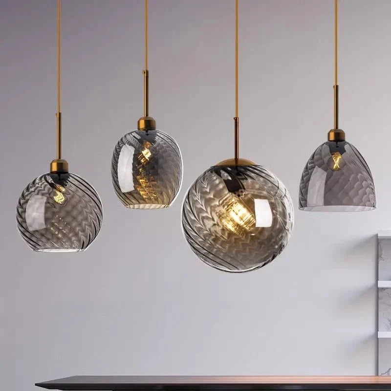 Amber Blown Glass Pendant — Nordic Neo-Retro Style | Astrid™