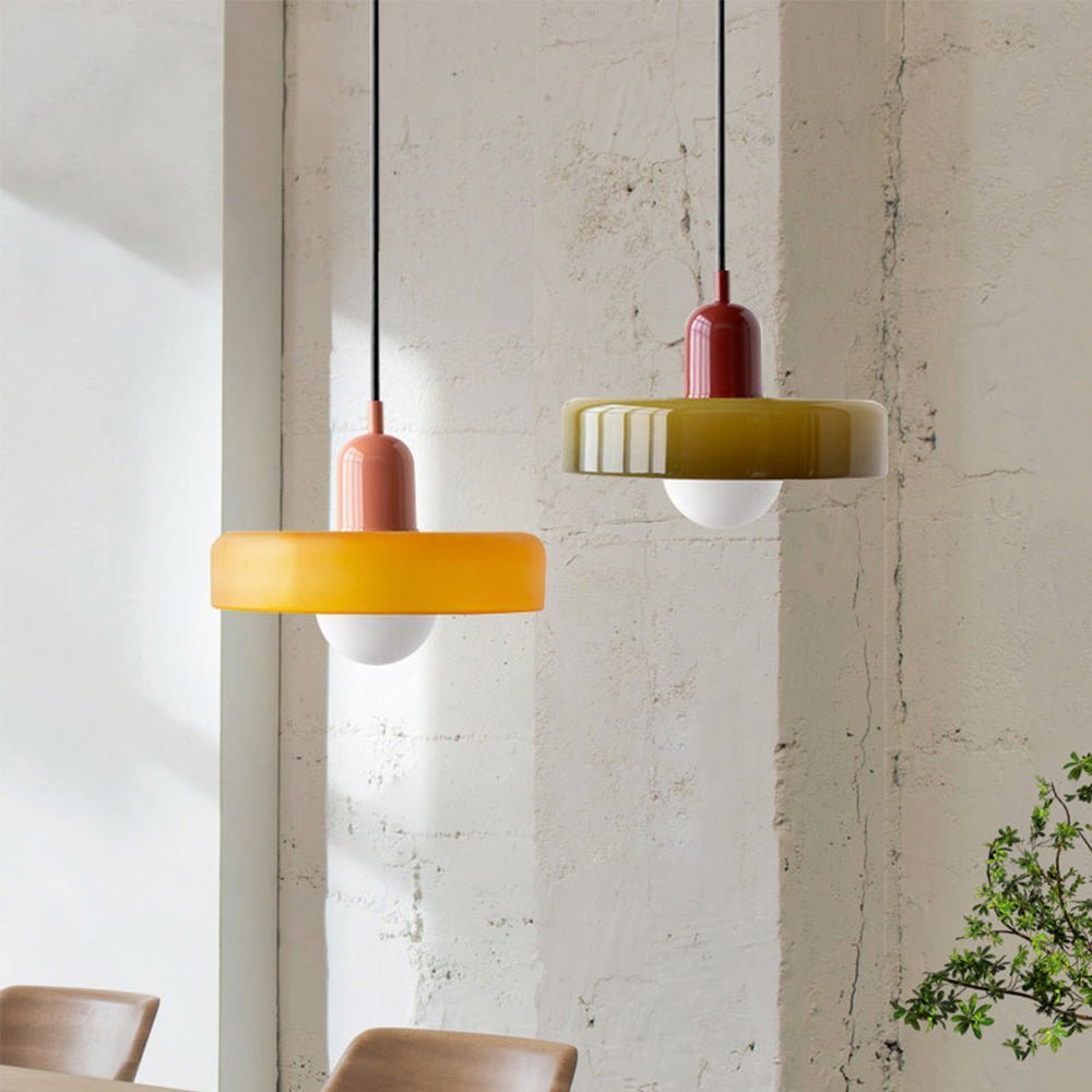 Retro Nordic Colored Glass Pendant — Vintage Kitchen Style | FREYA™