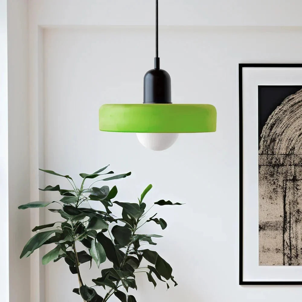 Retro Nordic Colored Glass Pendant — Vintage Kitchen Style | FREYA™