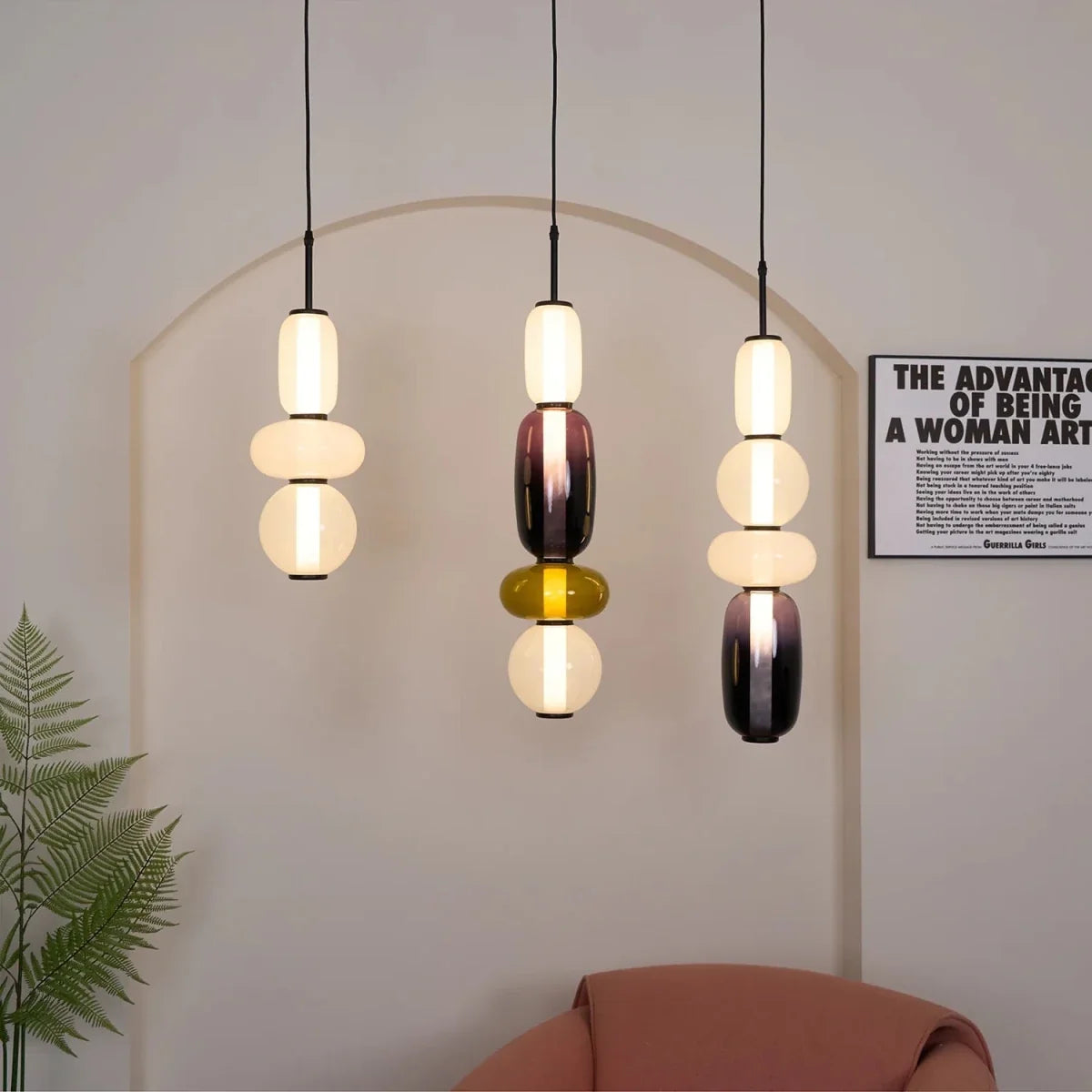 Stacked Glass Bead Pendant — Playful Sculptural Style | SUCRE™