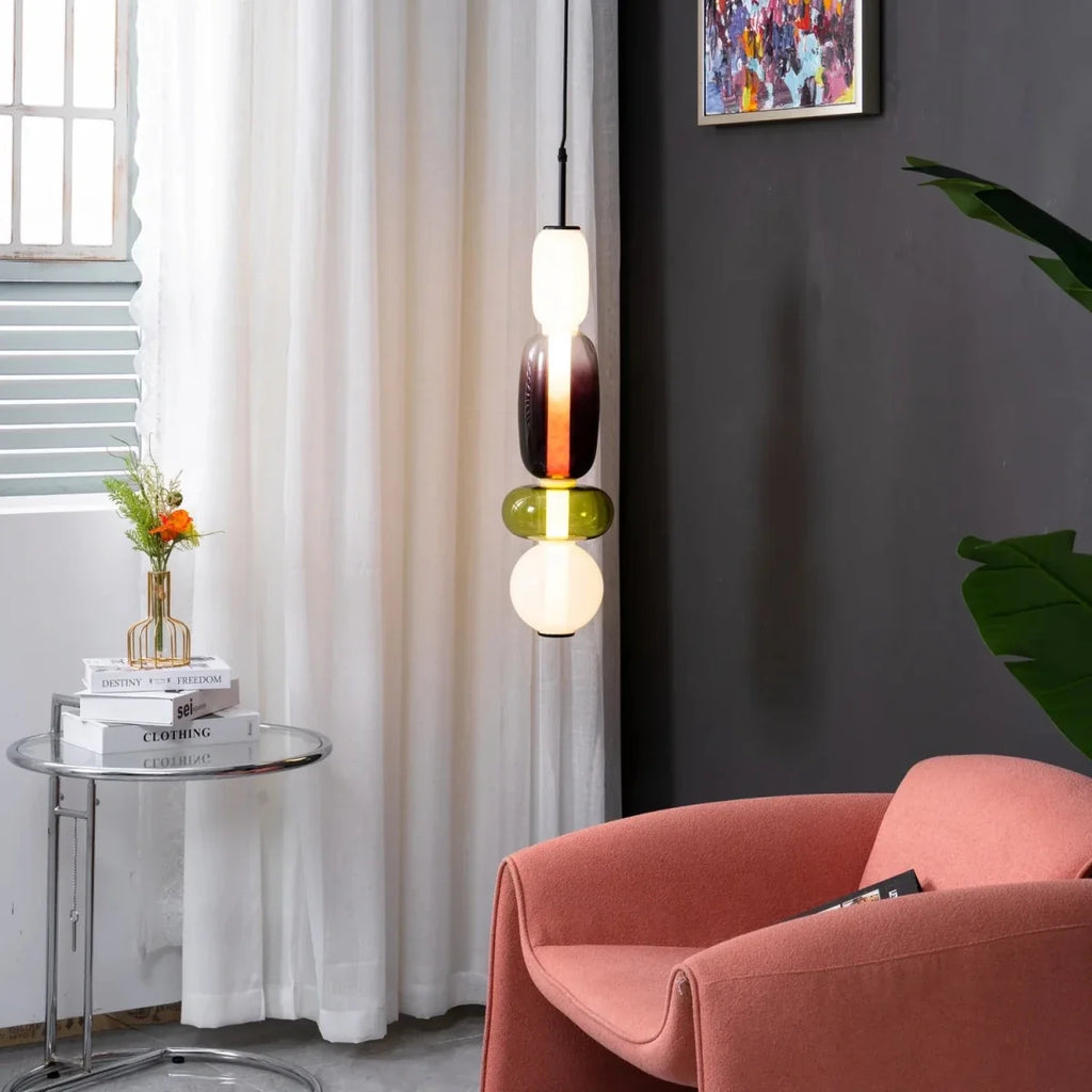 Stacked Glass Bead Pendant — Playful Sculptural Style | SUCRE™