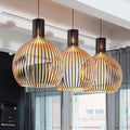 Curved Wood Slat Pendant — Nordic 1960s Style | OCTO™