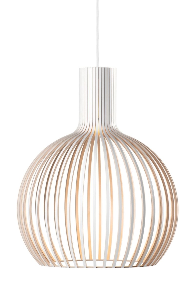 Curved Wood Slat Pendant — Nordic 1960s Style | OCTO™