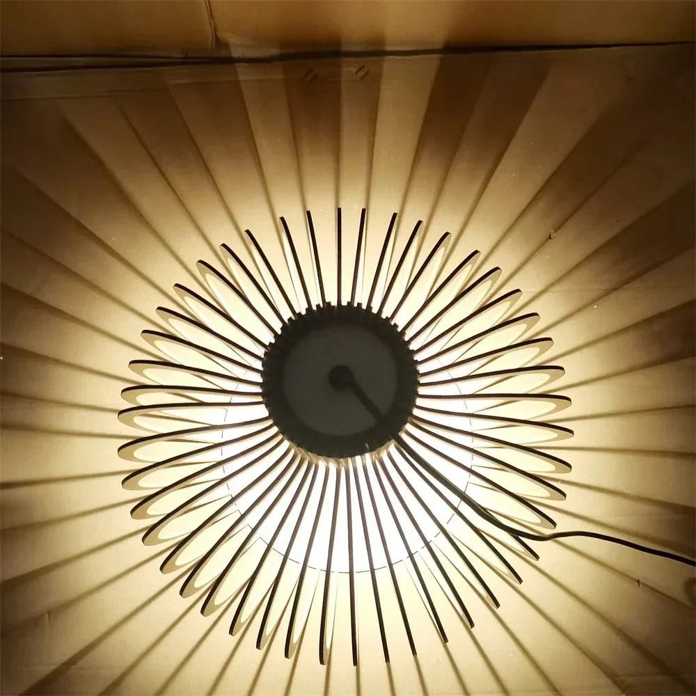 Curved Wood Slat Pendant — Nordic 1960s Style | OCTO™