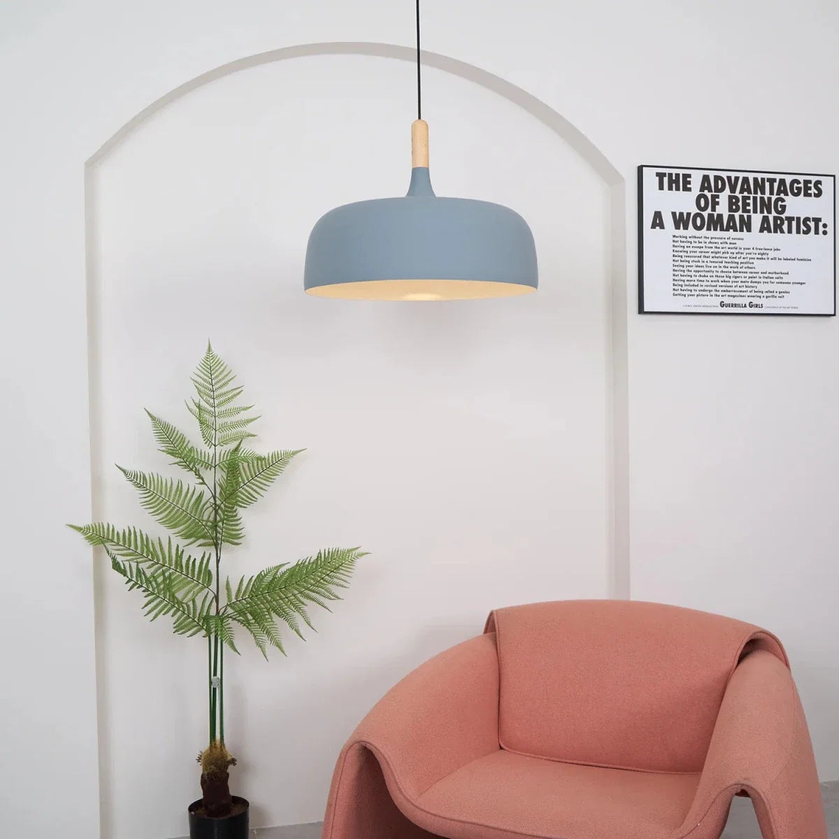 Iron & Wood Disc Pendant — Colorful Nordic Contemporary Style | PALET™