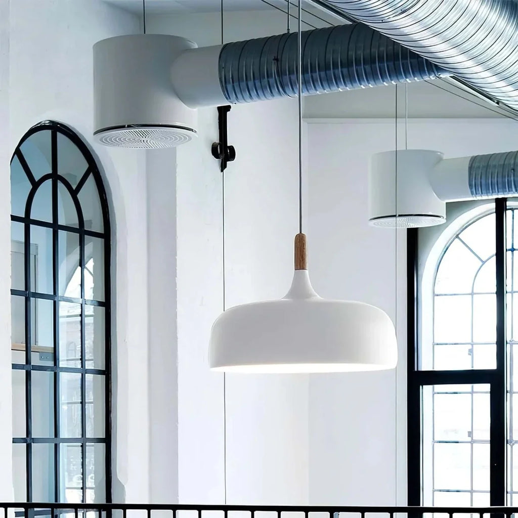 Iron & Wood Disc Pendant — Colorful Nordic Contemporary Style | PALET™