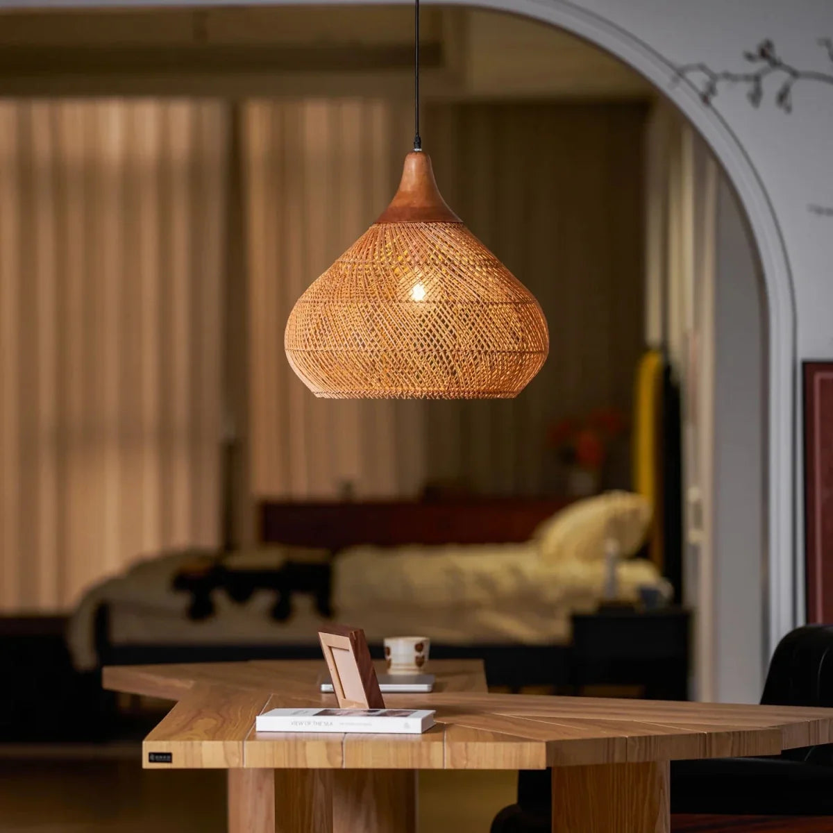 Hand-Woven Rattan Shade Pendant — Southeast Asian Style | OSIER™