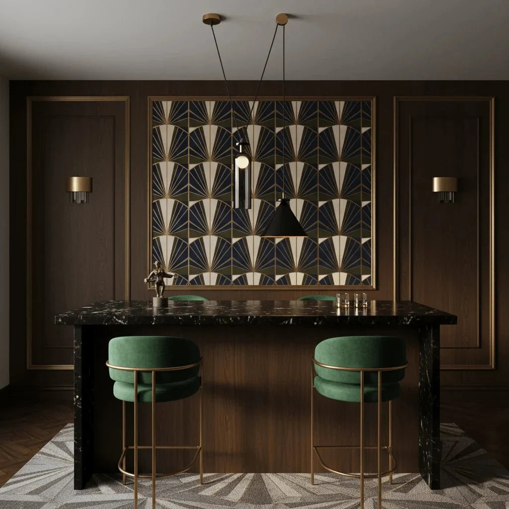 Geometric Blown Glass Pendant — Modular Minimalist Style | GÉODE™