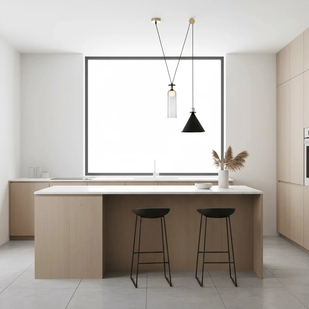 Geometric Blown Glass Pendant — Modular Minimalist Style | GÉODE™