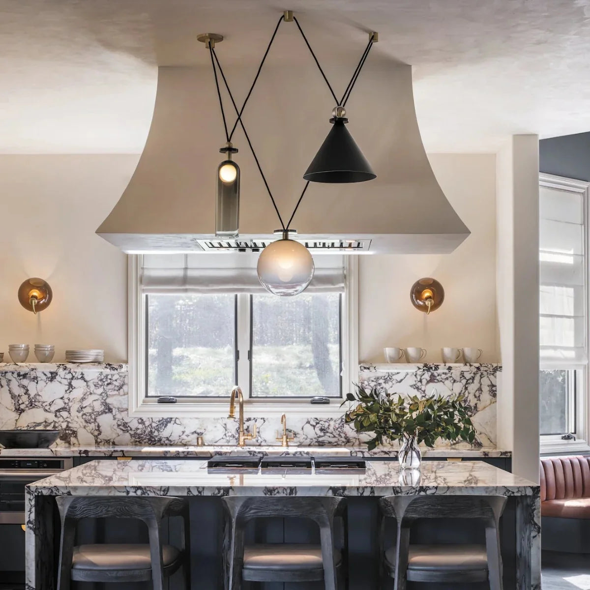 Geometric Blown Glass Pendant — Modular Minimalist Style | GÉODE™