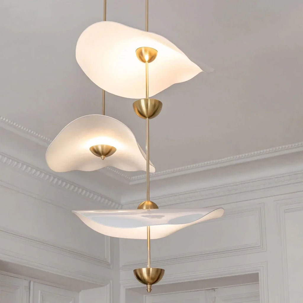 Gold Lotus Leaf Chandelier — Art Deco Modern Style | FEUILLAGE™