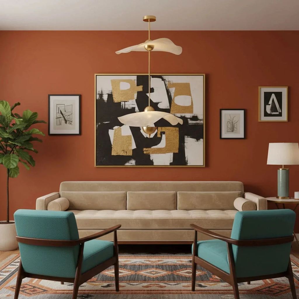 Gold Lotus Leaf Chandelier — Art Deco Modern Style | FEUILLAGE™