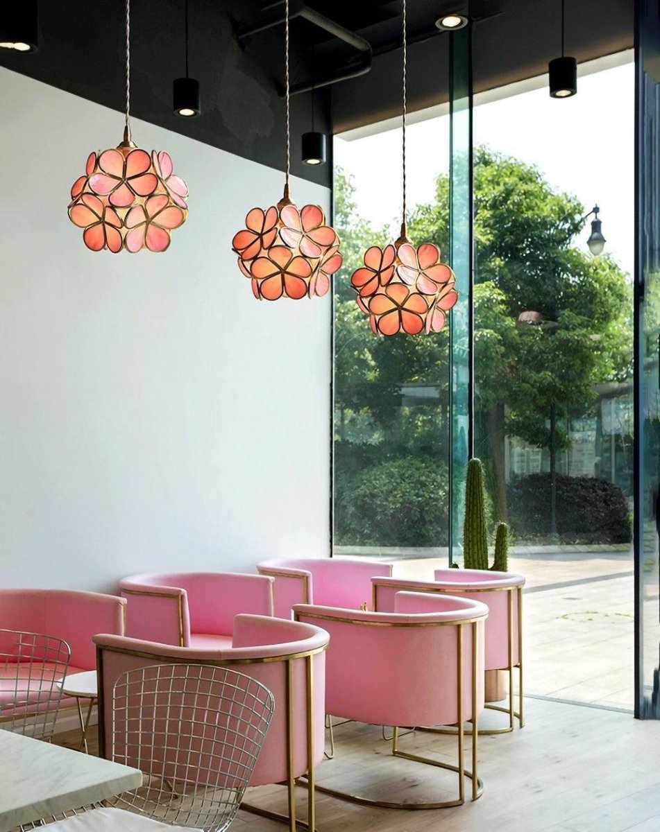 Enameled Glass Flower Pendant — Small Retro Luxury Style | TULIPE™