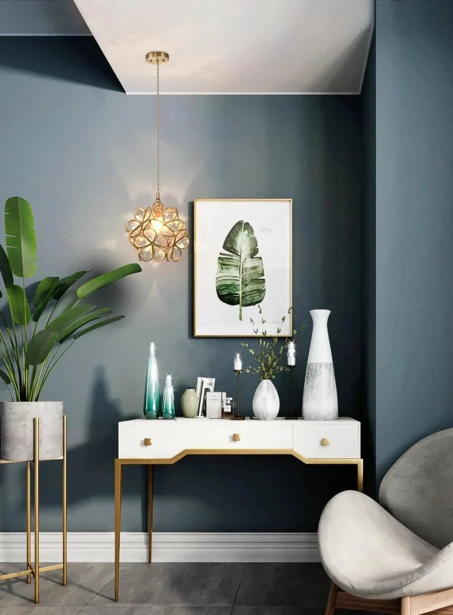 Enameled Glass Flower Pendant — Small Retro Luxury Style | TULIPE™