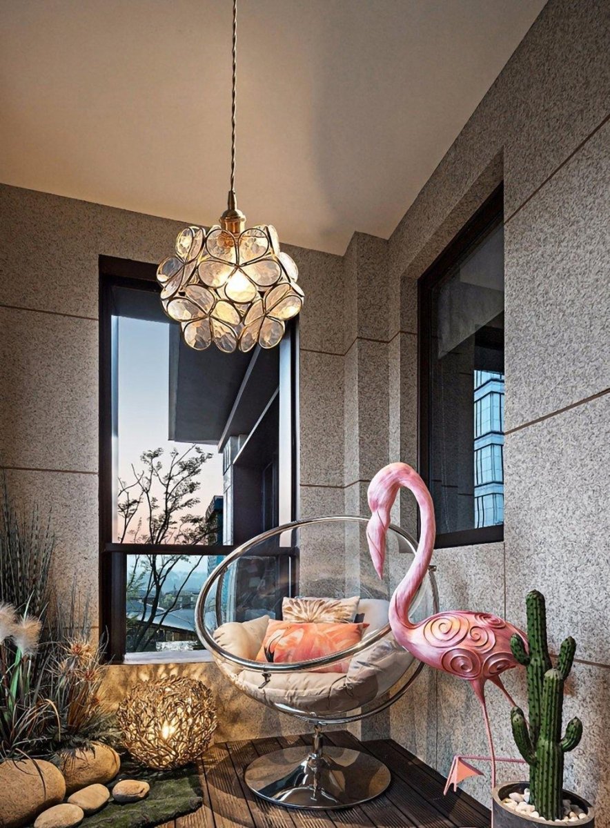 Enameled Glass Flower Pendant — Small Retro Luxury Style | TULIPE™