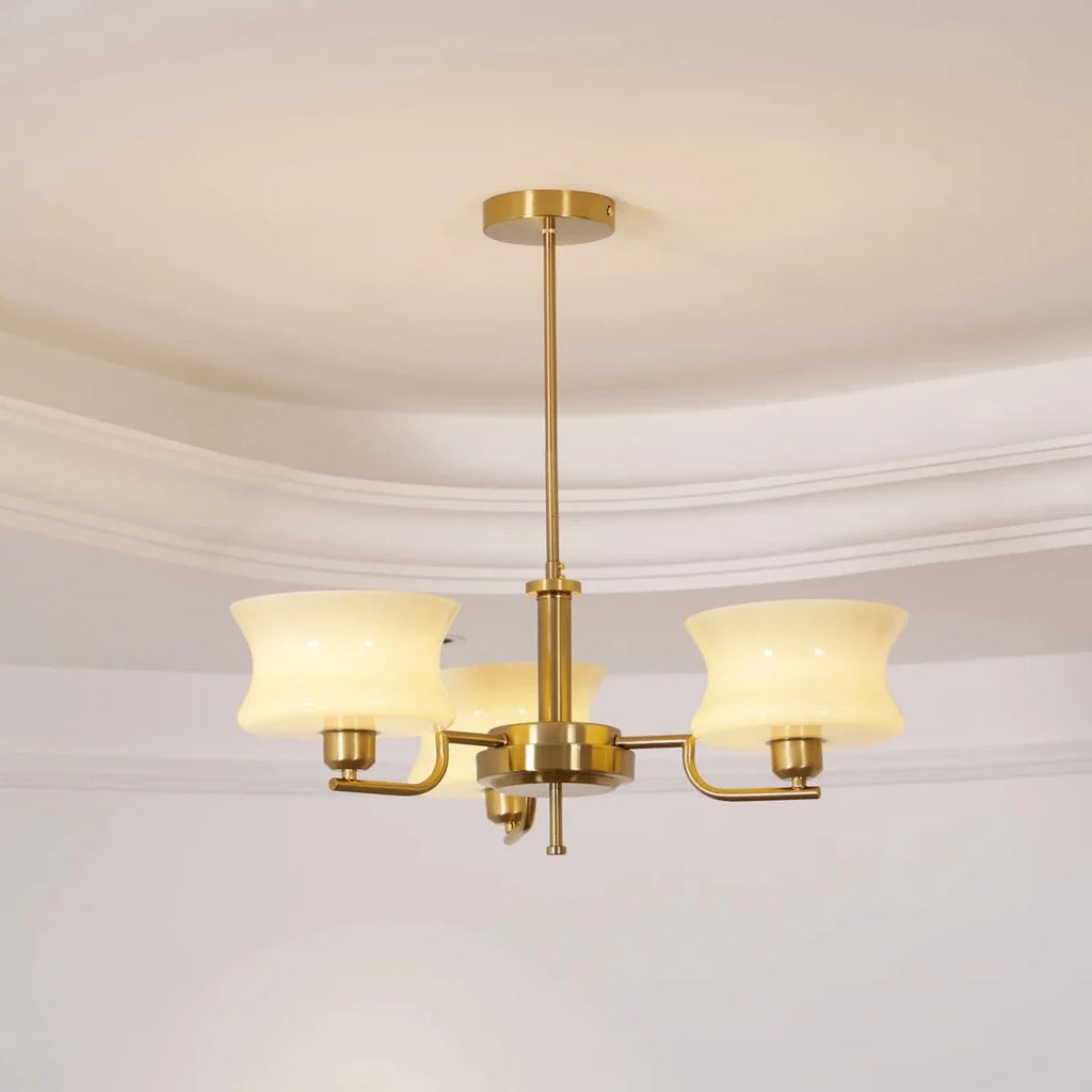 Milky Glass Globe Chandelier — Bauhaus Mid-Century Style | NACRE™