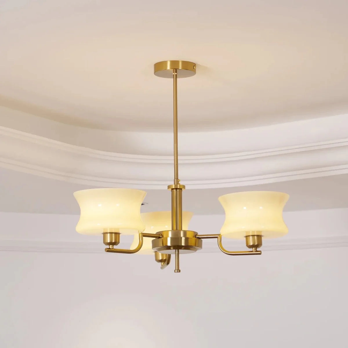 Milky Glass Globe Chandelier — Bauhaus Mid-Century Style | NACRE™