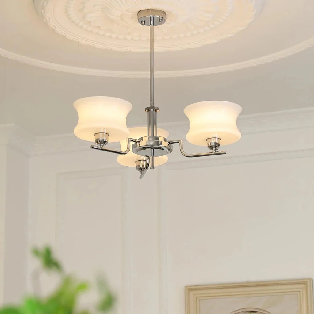 Milky Glass Globe Chandelier — Bauhaus Mid-Century Style | NACRE™