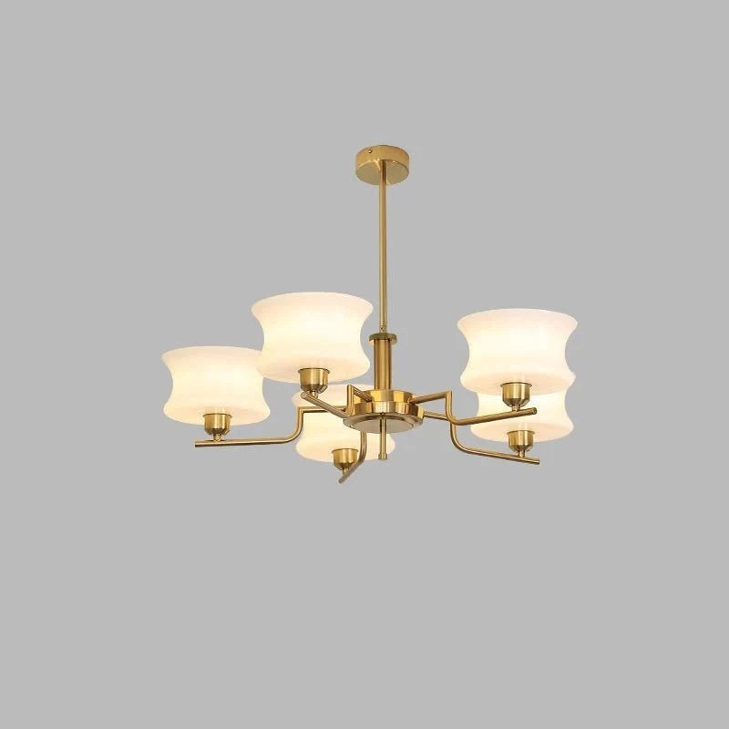 Milky Glass Globe Chandelier — Bauhaus Mid-Century Style | NACRE™