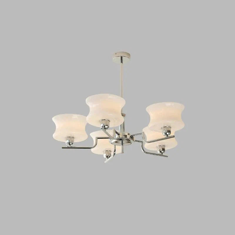 Milky Glass Globe Chandelier — Bauhaus Mid-Century Style | NACRE™