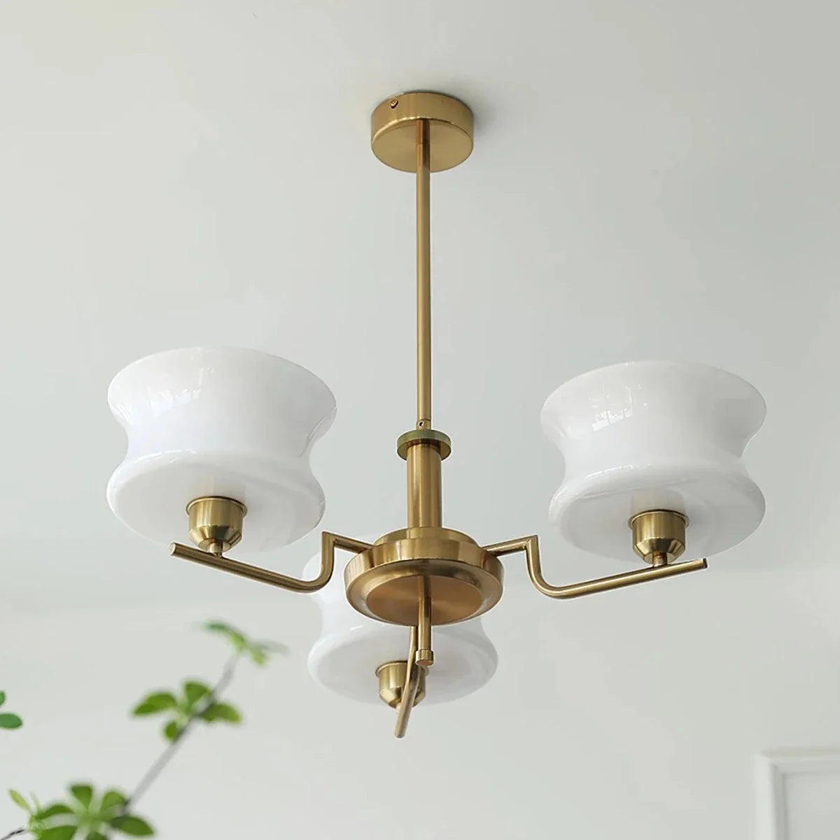 Milky Glass Globe Chandelier — Bauhaus Mid-Century Style | NACRE™