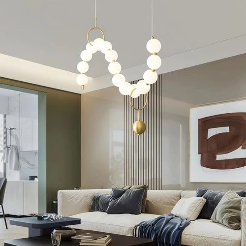Multi-Point Beaded Necklace Pendant — Bar & Restaurant Chandelier | GRAIN™