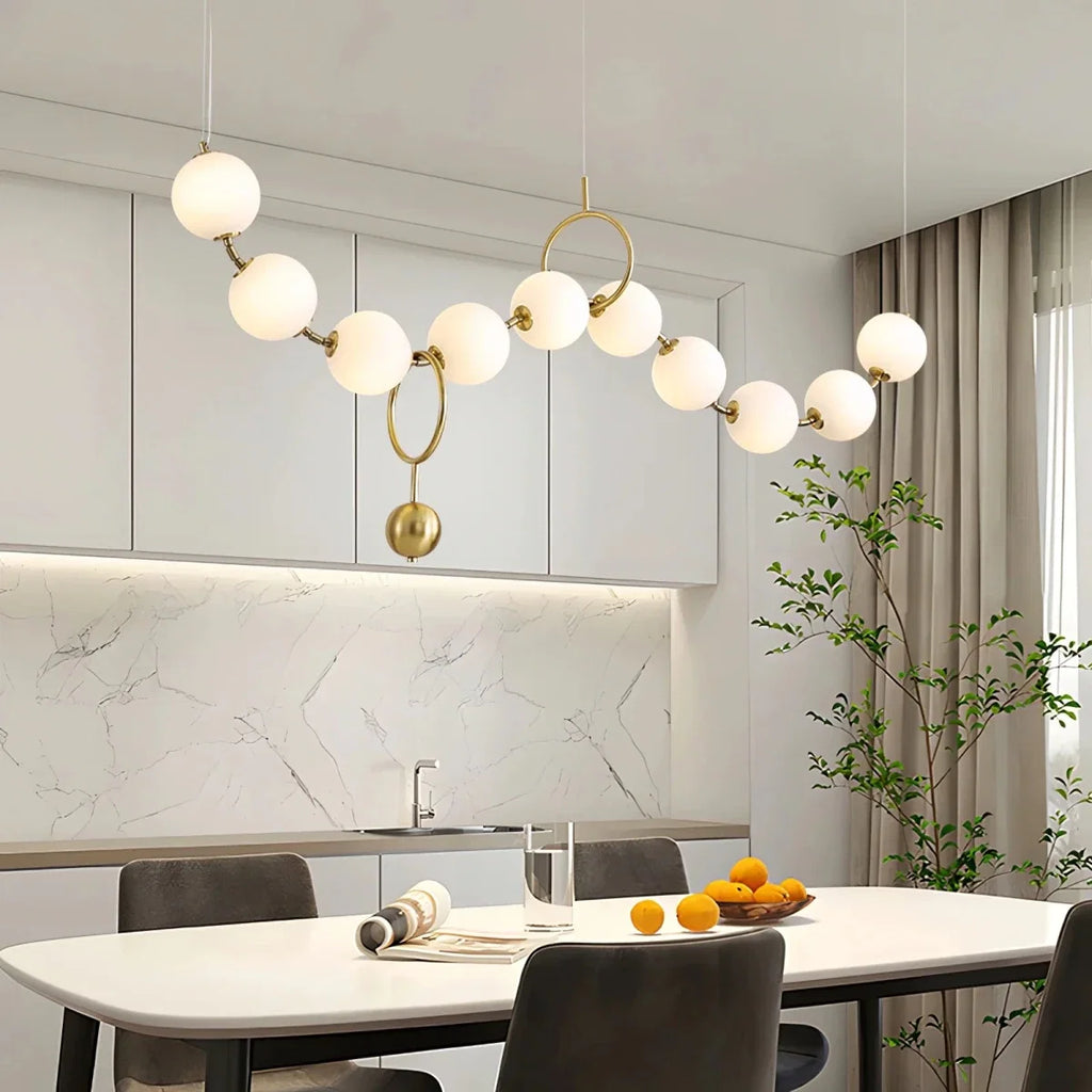 Multi-Point Beaded Necklace Pendant — Bar & Restaurant Chandelier | GRAIN™
