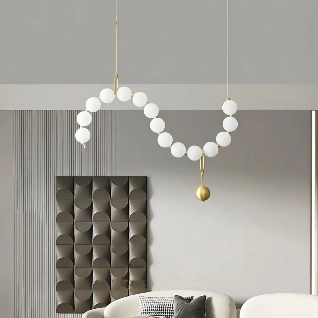 Multi-Point Beaded Necklace Pendant — Bar & Restaurant Chandelier | GRAIN™