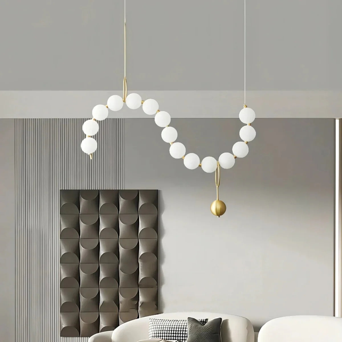 Multi-Point Beaded Necklace Pendant — Bar & Restaurant Chandelier | GRAIN™