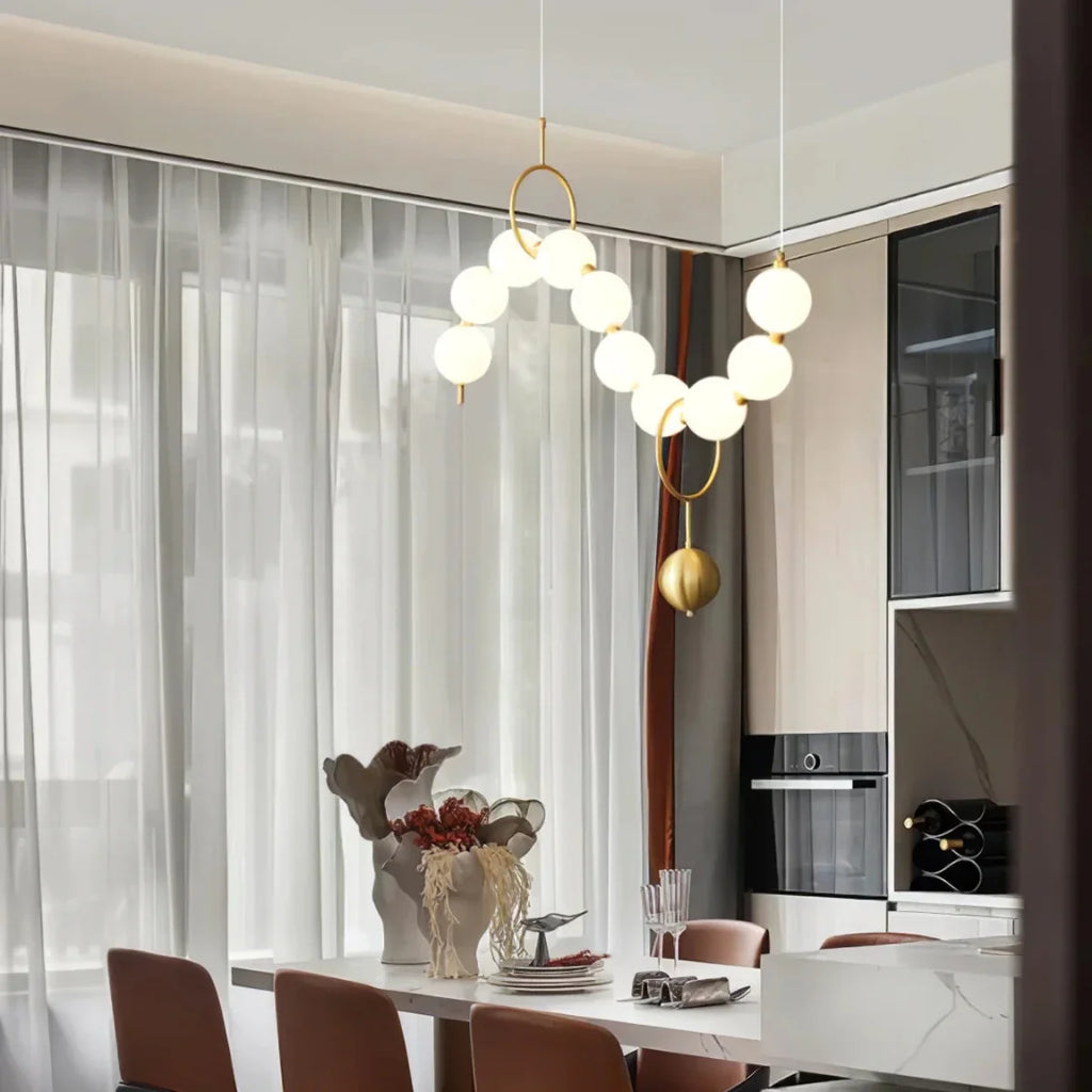 Multi-Point Beaded Necklace Pendant — Bar & Restaurant Chandelier | GRAIN™
