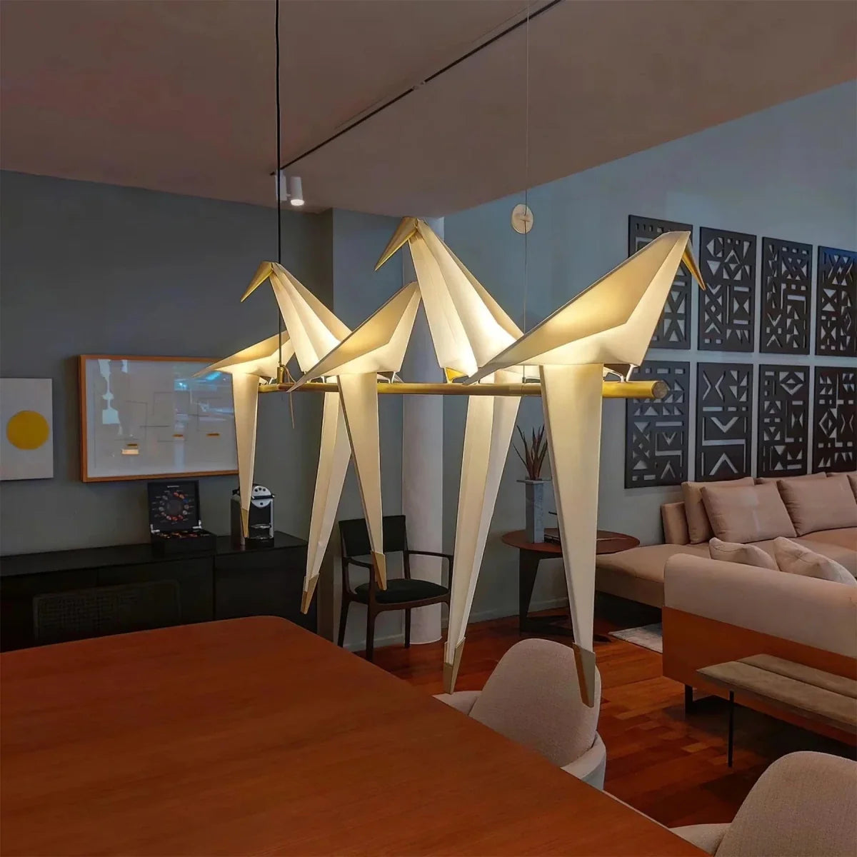 Multi-Head Paper Bird Pendant — Nordic Design Chandelier | GRUE™